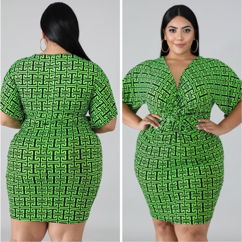 Neon maze dress